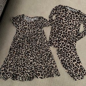 Posh Peanut leopard dress & pajamas 5T